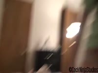 Cute little sister gives a nice blowjob before getting banged